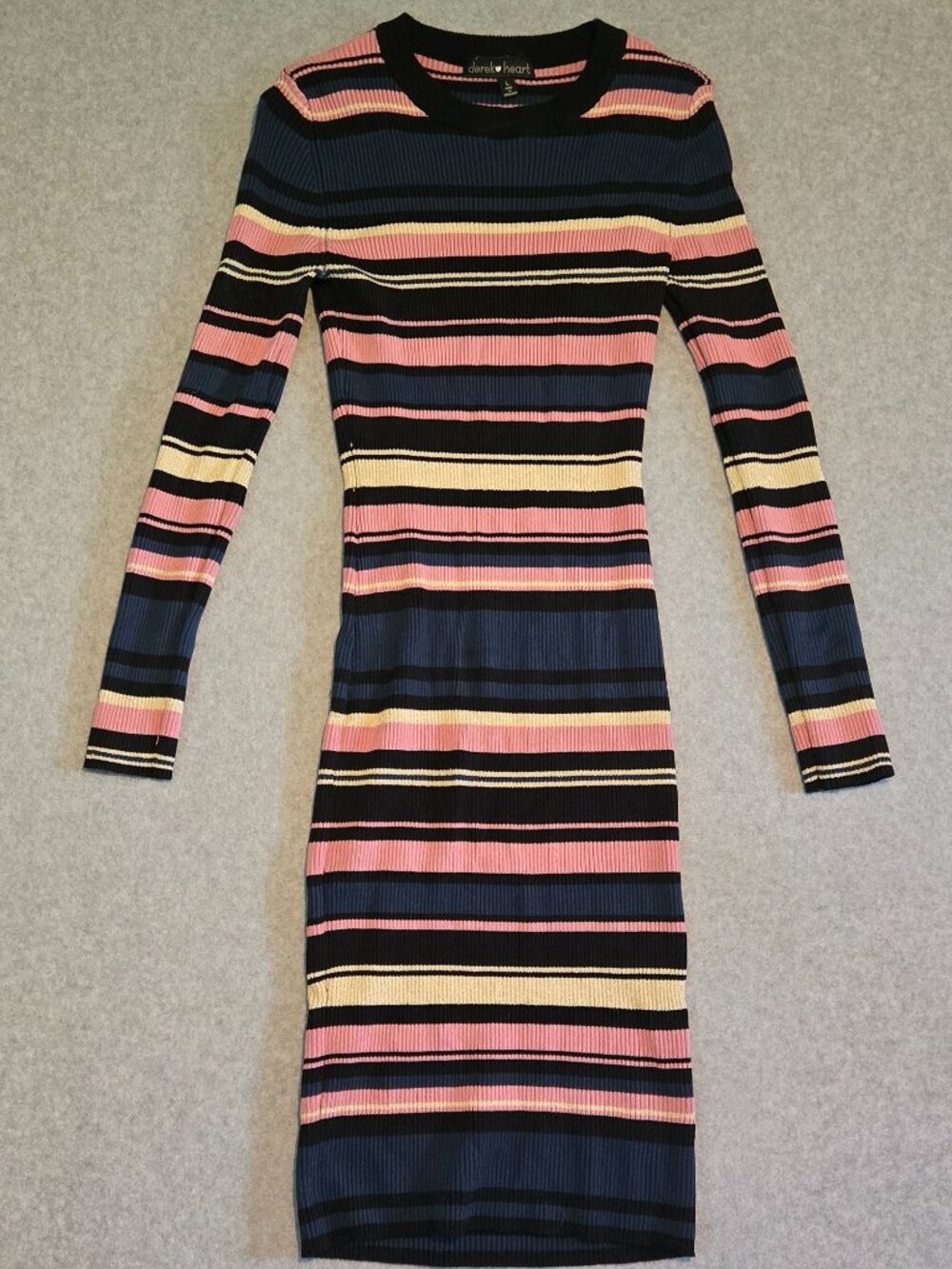 Derek Heart Striped Stretchy Dress Size L